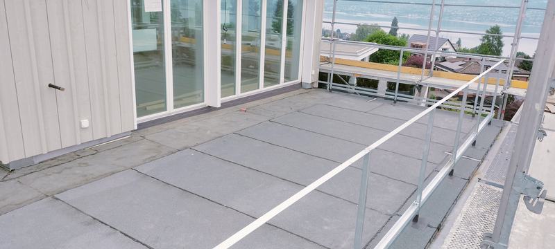 Terrassenabdichtung mit Gefälledämmung, Nordseite